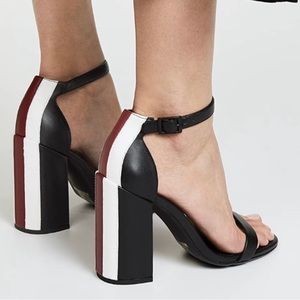Senso Lana Red and White Block Heels (Size 39)